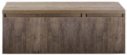 Frozen 3D Badmeubelset 120 cm - Greeplijst in Kleur - Wastafel Onderkast met Bovenblad Charleston