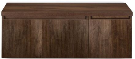 Frozen 3D Badmeubelset 120 cm - Greeplijst in Kleur - Wastafel Onderkast met Bovenblad Dark Oak