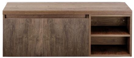 Frozen 3D Badmeubelset 120 cm - Greeplijst in Kleur - Wastafel Regaalkast met Bovenblad Charleston