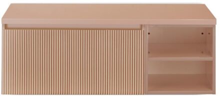 Frozen 3D Badmeubelset 120 cm - Greeplijst in Kleur - Wastafel Regaalkast met Bovenblad Peach