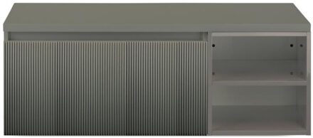 Frozen 3D Badmeubelset 120 cm - Greeplijst in Kleur - Wastafel Regaalkast met Bovenblad Petrol Mat