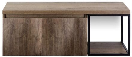 Frozen 3D Badmeubelset 120 cm - Greeplijst in Kleur - Zwart Frame - Wastafelbovenblad Charleston