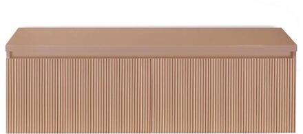 Frozen 3D Badmeubelset 140 cm - Greeplijst in Kleur - Inclusief Wastafelbovenblad Peach