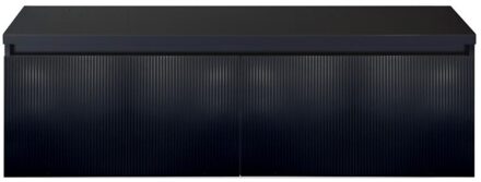 Frozen 3D Badmeubelset 140 cm - Greeplijst in Kleur - Inclusief Wastafelbovenblad Zwart Mat