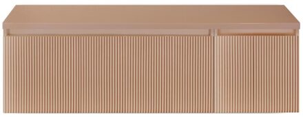 Frozen 3D Badmeubelset 140 cm - Greeplijst in Kleur - Wastafel Onderkast met Bovenblad Peach