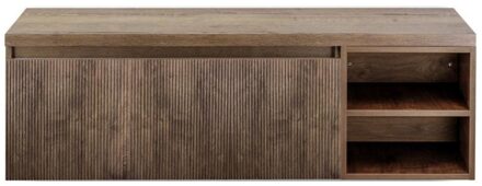 Frozen 3D Badmeubelset 140 cm - Greeplijst in Kleur - Wastafel Regaalkast met Bovenblad Charleston