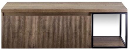 Frozen 3D Badmeubelset 140 cm - Greeplijst in Kleur - Zwart Frame - Wastafelbovenblad Charleston