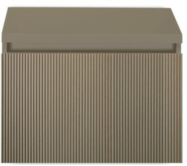 Frozen 3D Badmeubelset 60 cm - Greeplijst in Kleur - Inclusief Wastafelbovenblad Olive