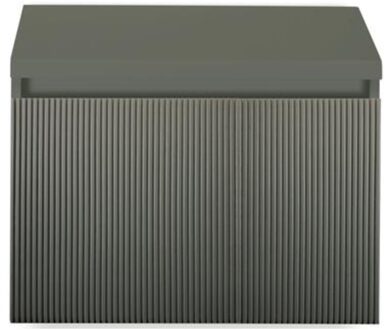 Frozen 3D Badmeubelset 60 cm - Greeplijst in Kleur - Inclusief Wastafelbovenblad Petrol Mat