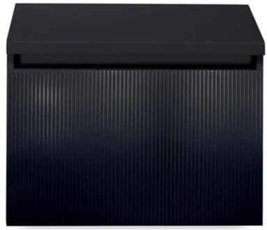 Frozen 3D Badmeubelset 60 cm - Greeplijst in Kleur - Inclusief Wastafelbovenblad Zwart Mat