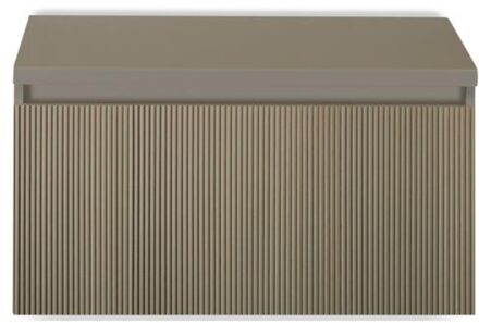 Frozen 3D Badmeubelset 80 cm - Greeplijst in Kleur - Inclusief Wastafelbovenblad Olive