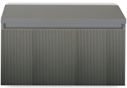 Frozen 3D Badmeubelset 80 cm - Greeplijst in Kleur - Inclusief Wastafelbovenblad Petrol Mat