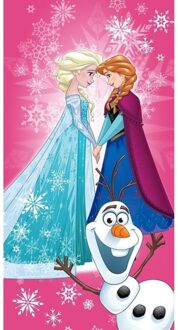 Frozen badlaken 70 x 140 cm roze