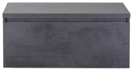 Frozen Badmeubelset 100 cm - Greeplijst in Kleur - Inclusief Wastafelbovenblad Beton Antraciet