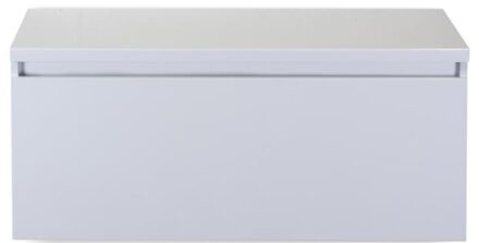 Frozen Badmeubelset 100 cm - Greeplijst in Kleur - Inclusief Wastafelbovenblad Wit Hoogglans