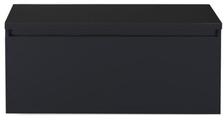 Frozen Badmeubelset 100 cm - Greeplijst in Kleur - Inclusief Wastafelbovenblad Zwart Mat