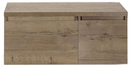 Frozen Badmeubelset 100 cm - Greeplijst in Kleur - Wastafel Onderkast met Bovenblad Tabacco