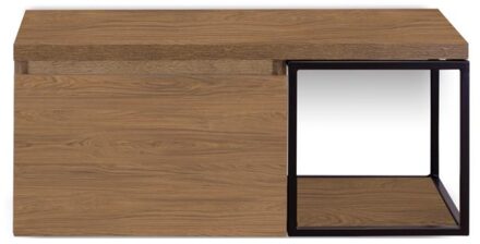 Frozen Badmeubelset 100 cm - Greeplijst in Kleur - Zwart Frame - Wastafelbovenblad Honey