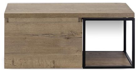 Frozen Badmeubelset 100 cm - Greeplijst in Kleur - Zwart Frame - Wastafelbovenblad Tabacco