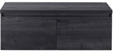 Frozen Badmeubelset 120 cm - Greeplijst in Kleur - Inclusief Wastafelbovenblad Black Oak