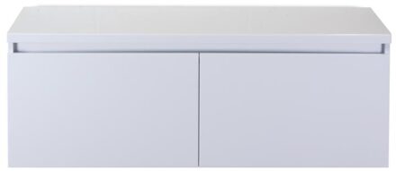 Frozen Badmeubelset 120 cm - Greeplijst in Kleur - Inclusief Wastafelbovenblad Wit Hoogglans