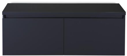 Frozen Badmeubelset 120 cm - Greeplijst in Kleur - Inclusief Wastafelbovenblad Zwart Mat