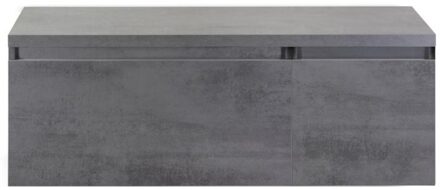 Frozen Badmeubelset 120 cm - Greeplijst in Kleur - Wastafel Onderkast met Bovenblad Beton Antrac