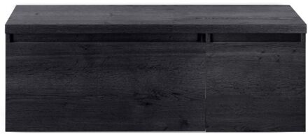 Frozen Badmeubelset 120 cm - Greeplijst in Kleur - Wastafel Onderkast met Bovenblad Black Oak