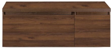 Frozen Badmeubelset 120 cm - Greeplijst in Kleur - Wastafel Onderkast met Bovenblad Walnoot