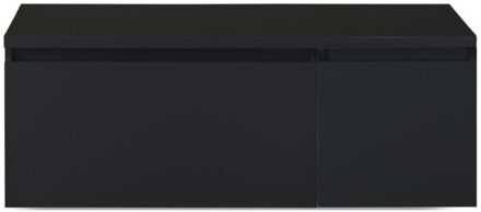 Frozen Badmeubelset 120 cm - Greeplijst in Kleur - Wastafel Onderkast met Bovenblad Zwart Mat