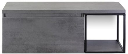 Frozen Badmeubelset 120 cm - Greeplijst in Kleur - Zwart Frame - Wastafelbovenblad Beton Antra