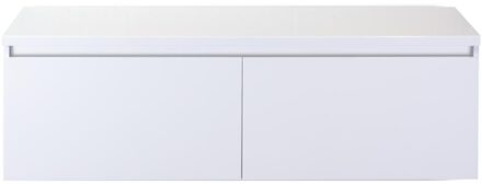 Frozen Badmeubelset 140 cm - Greeplijst in Kleur - Inclusief Wastafelbovenblad Wit Hoogglans