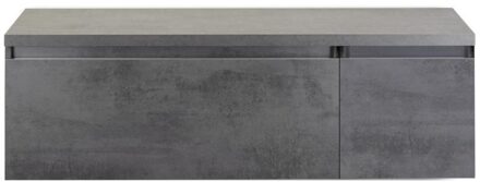 Frozen Badmeubelset 140 cm - Greeplijst in Kleur - Wastafel Onderkast met Bovenblad Beton Antrac