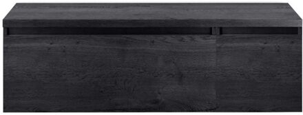 Frozen Badmeubelset 140 cm - Greeplijst in Kleur - Wastafel Onderkast met Bovenblad Black Oak