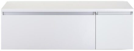 Frozen Badmeubelset 140 cm - Greeplijst in Kleur - Wastafel Onderkast met Bovenblad Wit Hoogglans