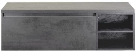 Frozen Badmeubelset 140 cm - Greeplijst in Kleur - Wastafel Regaalkast met Bovenblad Beton Antrac