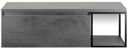Frozen Badmeubelset 140 cm - Greeplijst in Kleur - Zwart Frame - Wastafelbovenblad Beton Antra