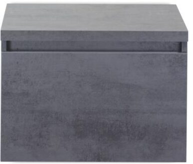 Frozen Badmeubelset 60 cm - Greeplijst in Kleur - Inclusief Wastafelbovenblad Beton Antraciet