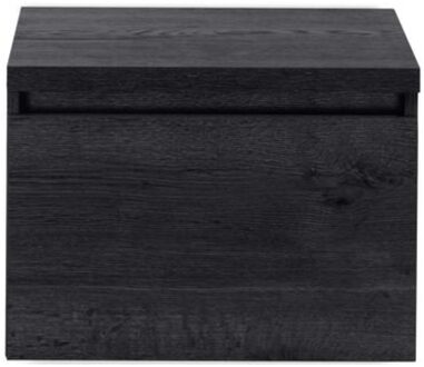 Frozen Badmeubelset 60 cm - Greeplijst in Kleur - Inclusief Wastafelbovenblad Black Oak