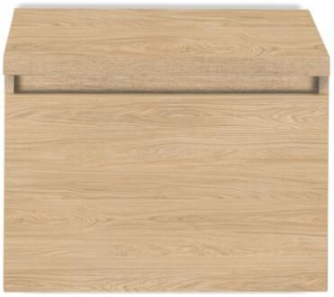 Frozen Badmeubelset 60 cm - Greeplijst in Kleur - Inclusief Wastafelbovenblad Casella Oak