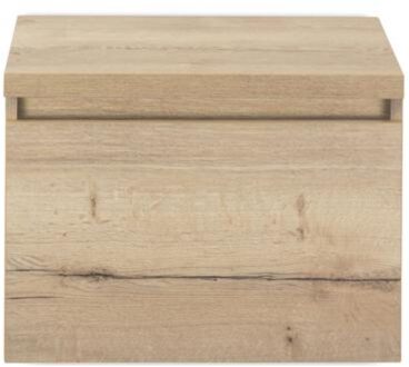 Frozen Badmeubelset 60 cm - Greeplijst in Kleur - Inclusief Wastafelbovenblad Natuur Eiken