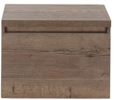 Frozen Badmeubelset 60 cm - Greeplijst in Kleur - Inclusief Wastafelbovenblad Tabacco