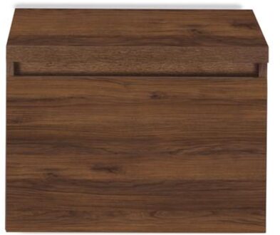 Frozen Badmeubelset 60 cm - Greeplijst in Kleur - Inclusief Wastafelbovenblad Walnoot