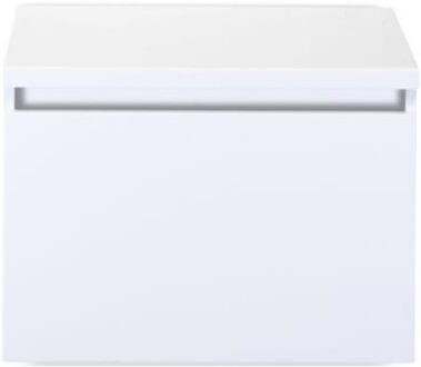 Frozen Badmeubelset 60 cm - Greeplijst in Kleur - Inclusief Wastafelbovenblad Wit Hoogglans