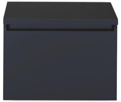 Frozen Badmeubelset 60 cm - Greeplijst in Kleur - Inclusief Wastafelbovenblad Zwart Mat