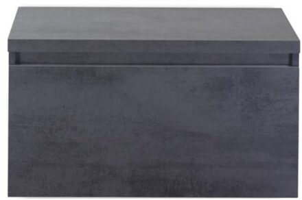 Frozen Badmeubelset 80 cm - Greeplijst in Kleur - Inclusief Wastafelbovenblad Beton Antraciet