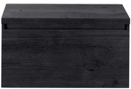 Frozen Badmeubelset 80 cm - Greeplijst in Kleur - Inclusief Wastafelbovenblad Black Oak