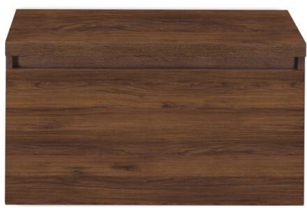 Frozen Badmeubelset 80 cm - Greeplijst in Kleur - Inclusief Wastafelbovenblad Walnoot