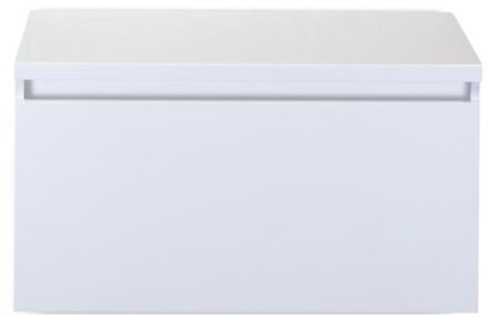 Frozen Badmeubelset 80 cm - Greeplijst in Kleur - Inclusief Wastafelbovenblad Wit Hoogglans