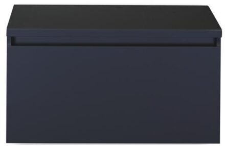 Frozen Badmeubelset 80 cm - Greeplijst in Kleur - Inclusief Wastafelbovenblad Zwart Mat